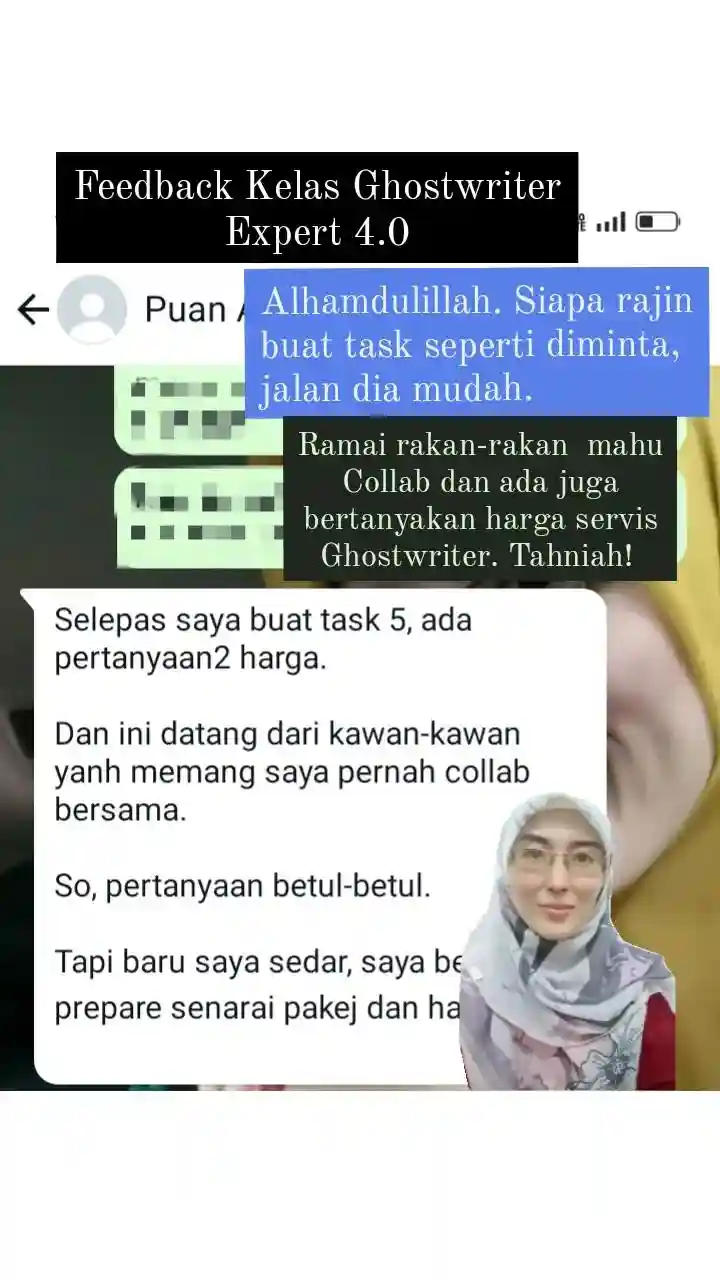 testimoni rakaman kelas ghostwriter